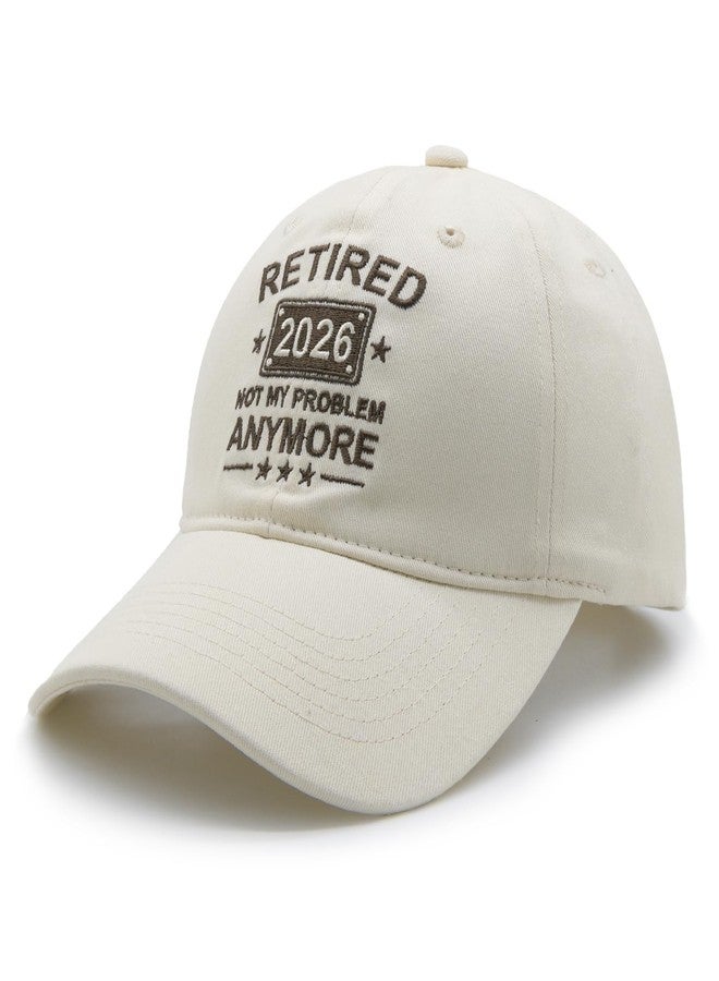 HAFOUXIGM Retirement Gifts for Men Women 2026, Funny Retired Hat Not My Problem Anymore Baseball Cap Beige - Image 2